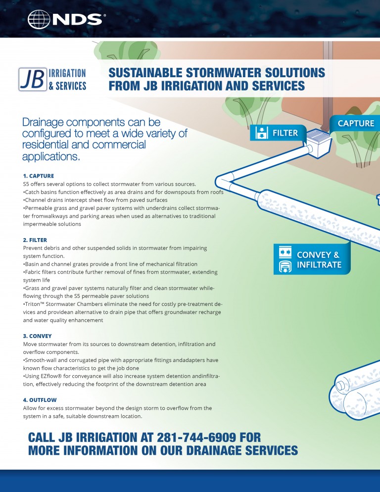 Houston stormwater drainage | JB Irrigation Houston Sprinkler Repair